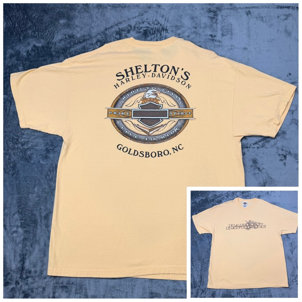 Vintage Harley Davidson Goldsboro NC XL Made USA 2006 Eagle Dealer T Shirt Biker